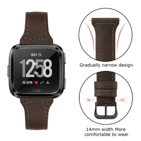 Fitbit Versa Brown Leather Band - Picture 4 of 5